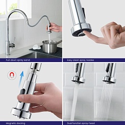 Timo Смеситель для кухни Saona 2316/00FL с выдвижной лейкой – фотография-5